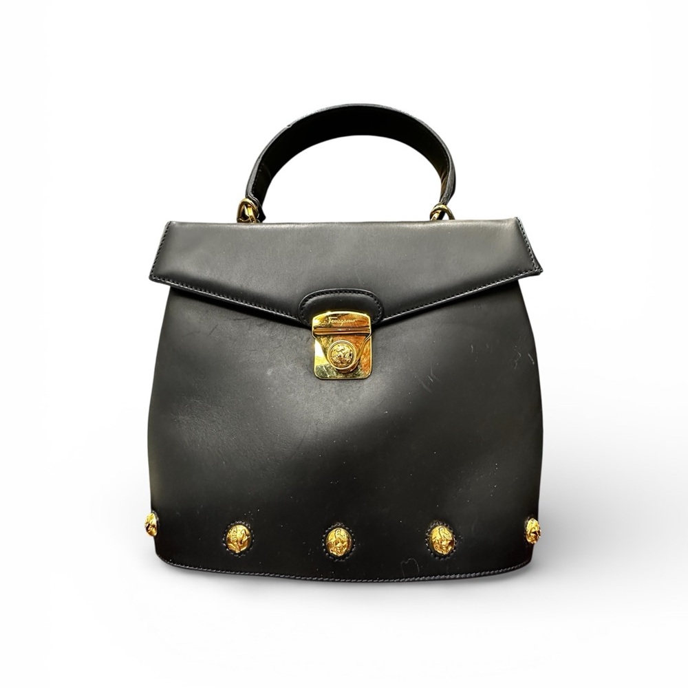 Salvatore Ferragamo Vintage High-Heel Hardware Leather Top Handle Crossbody Bag